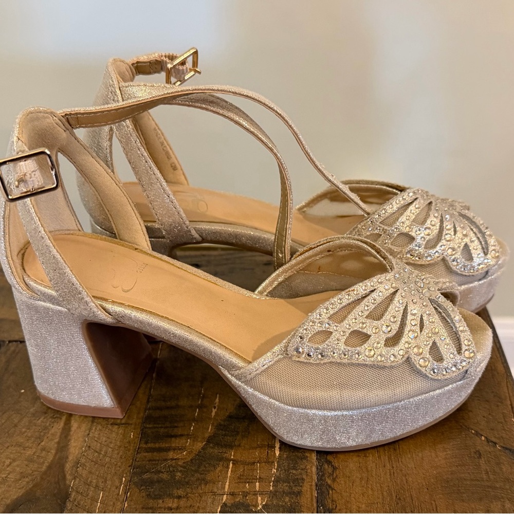 GB Girls Sparkling Gold Dress Shoes